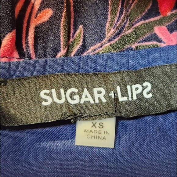 Sugarlips Sleeveless Floral Tiered‎ Maxi Dress V-neck Pockets Ruffle Pink Red XS - Picture 9 of 12